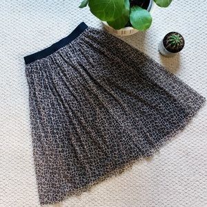 Target brand leopard pleated midi skirt